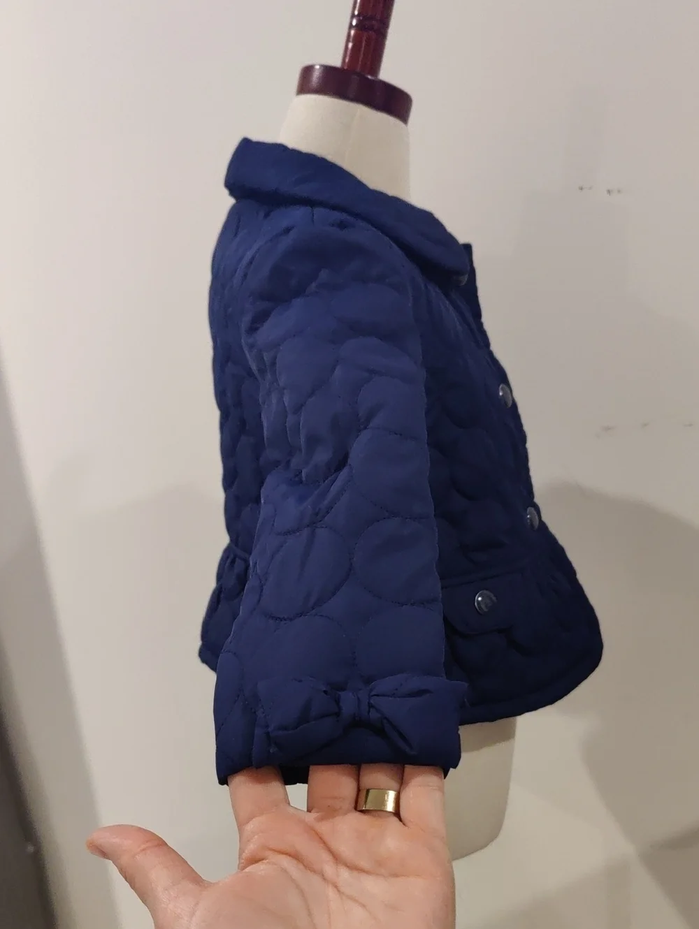 Gymboree Girls Quilted Navy Jacket Casual Snap Front Coat Lightweght Windbreaker